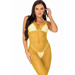 robe longue filet jaune taille unique