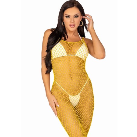 robe longue filet jaune taille unique