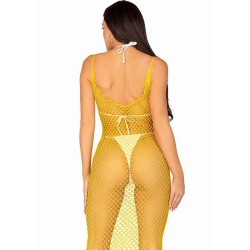 robe longue filet jaune taille unique