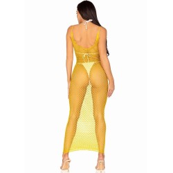 robe longue filet jaune taille unique