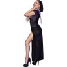 cr 4685 robe longue à capuche noir l