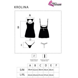 krolina lc 90734 chemise + string noir s-m