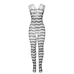 951696 bodystocking résille ouvert avec bretelles sur les épaules noir taille unique