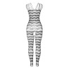 951696 bodystocking résille ouvert avec bretelles sur les épaules noir taille unique