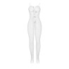 951740 bodystocking resille blanche entrejambe avec noeuds taille unique