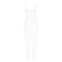 951740 bodystocking resille blanche entrejambe avec noeuds taille unique