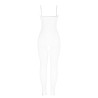 951740 bodystocking resille blanche entrejambe avec noeuds taille unique