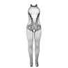 951801 bodystocking résille et dentelle sans fourreau col montant noir taille unique
