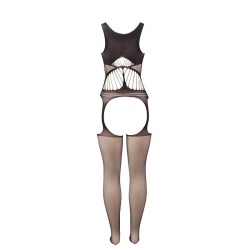 951900 bodystocking résille sans fourrure avec coque et épaules ouvertes noir taille unique