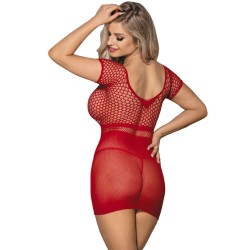 951924 robe courte en crochet rouge taille unique