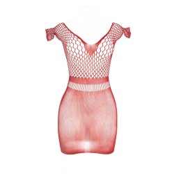 951924 robe courte en crochet rouge taille unique