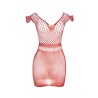951924 robe courte en crochet rouge taille unique