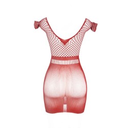 951924 robe courte en crochet rouge taille unique