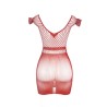 951924 robe courte en crochet rouge taille unique
