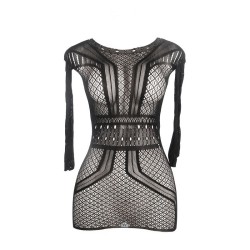951931 robe courte en résille avec dos nu taille unique