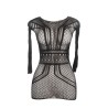 951931 robe courte en résille avec dos nu taille unique