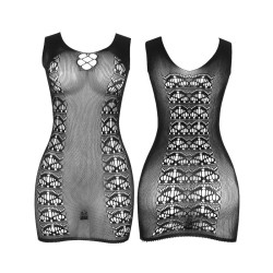 952167 robe court en résille élastique noir taille unique
