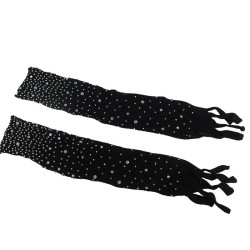 952174 bodystocking resille avec gants et diamants noir taille unique