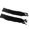 952174 bodystocking resille avec gants et diamants noir taille unique