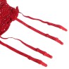 952181 bodystocking resille avec gants et diamants rouge taille unique