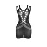952198 robe resille avec diamants brillants noir taille unique