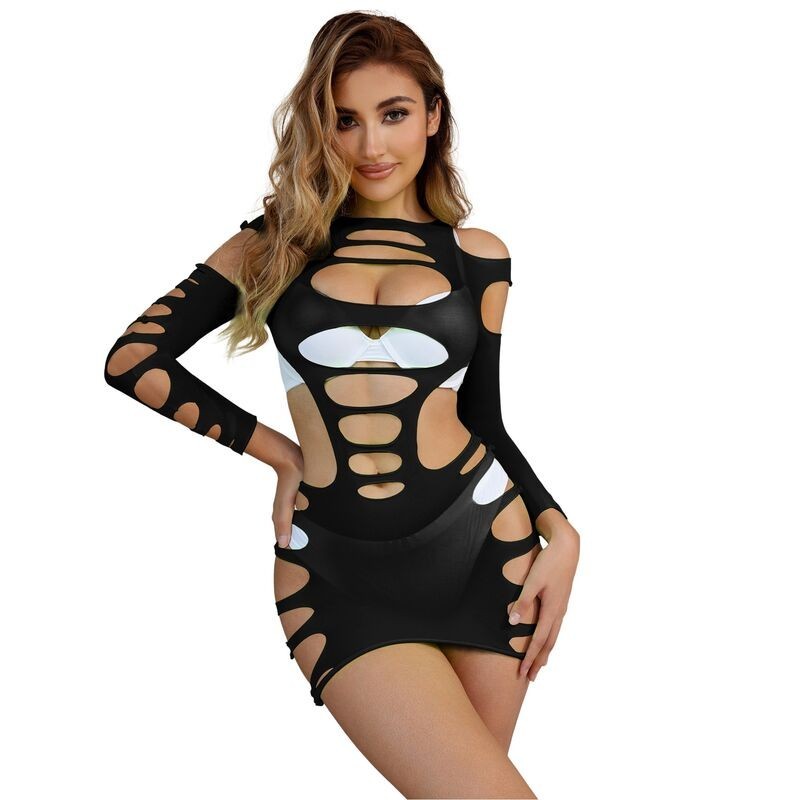 952266 robe résille élastique manches longues noir taille unique 952266 robe résille élastique manches longues noir taille unique