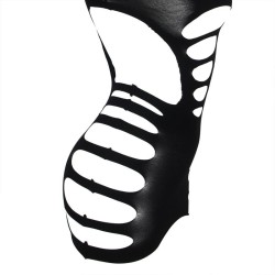 952266 robe résille élastique manches longues noir taille unique