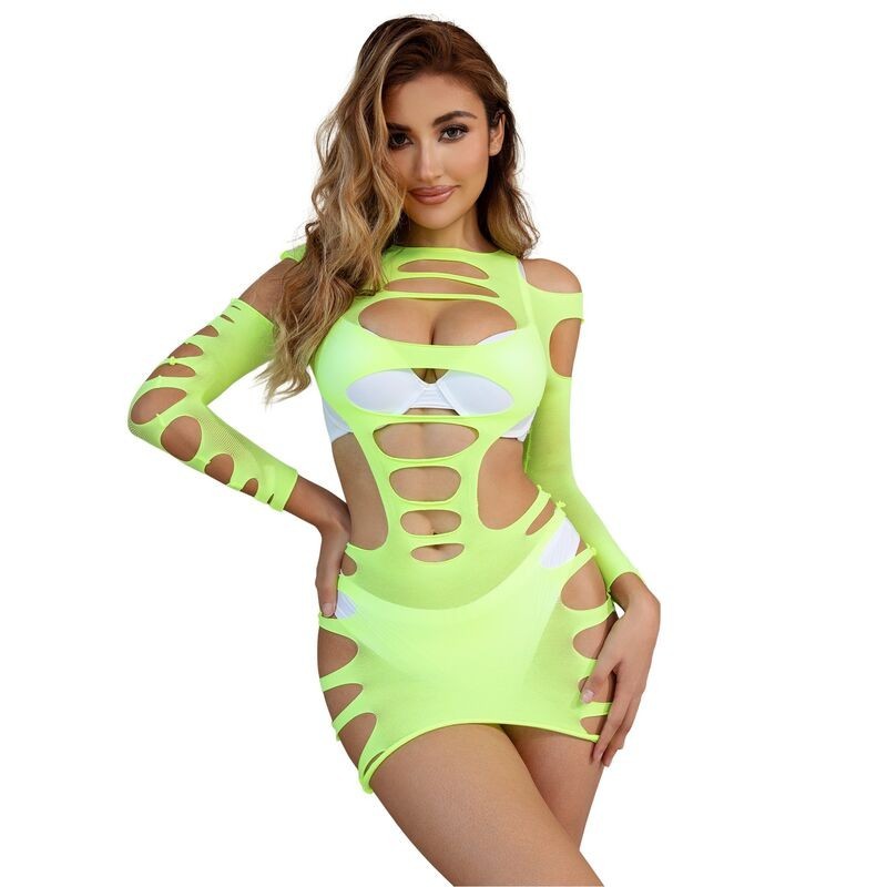 952280 robe résille élastique manches longues vert taille unique 952280 robe résille élastique manches longues vert taille unique