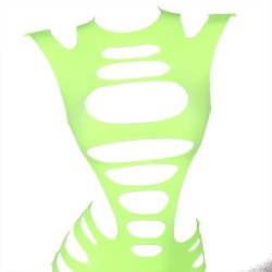 952280 robe résille élastique manches longues vert taille unique
