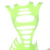 952280 robe résille élastique manches longues vert taille unique