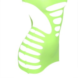 952280 robe résille élastique manches longues vert taille unique