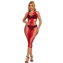 952327 robe longue réseille rouge taille unique