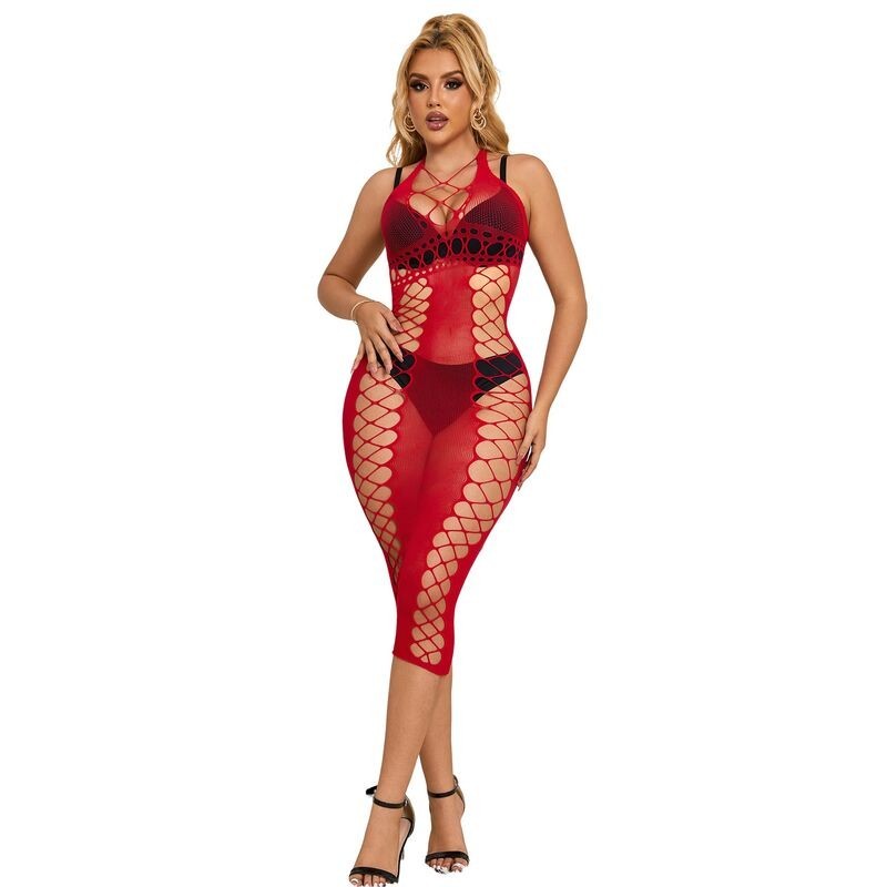 952327 robe longue réseille rouge taille unique 952327 robe longue réseille rouge taille unique