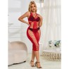 952327 robe longue réseille rouge taille unique