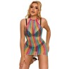 952341 robe réseille arc-en-ciel taille unique