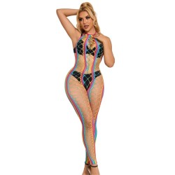 952358 robe résille col licou arc-en-ciel taille unique