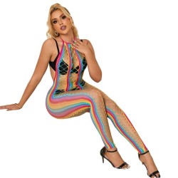 952358 robe résille col licou arc-en-ciel taille unique