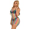 952365 robe réseille épaules nues arc-en-ciel taille unique