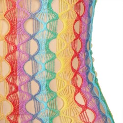 952365 robe réseille épaules nues arc-en-ciel taille unique