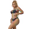 952426 robe résille manches longues arc-en-ciel taille unique