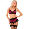 nahir lc 20214 soutien-gorge + culotte + porte-jarretelles s-m