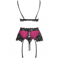nahir lc 20214 soutien-gorge + culotte + porte-jarretelles s-m