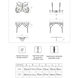 soledad lc 20217 soutien-gorge + culotte + jarretière s-m