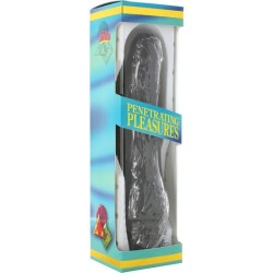 vinyle p-shape vibrateur pénis noir 20 cm