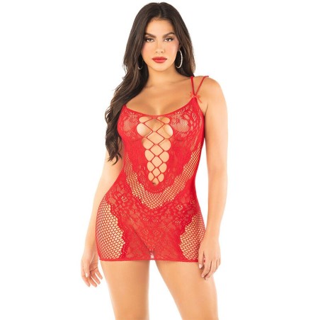 mini robe en maille à bretelles rouge
