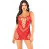 mini robe en maille à bretelles rouge