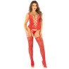 débardeur + bas + string rouge taille unique