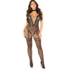 bodystocking en maille sans fourreau noir taille unique