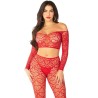 crop top + bas rouge taille unique