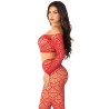 crop top + bas rouge taille unique